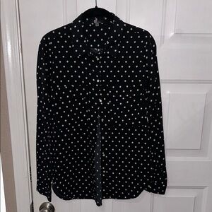 Kut from the Kloth Black and White Polka Dot Shirt